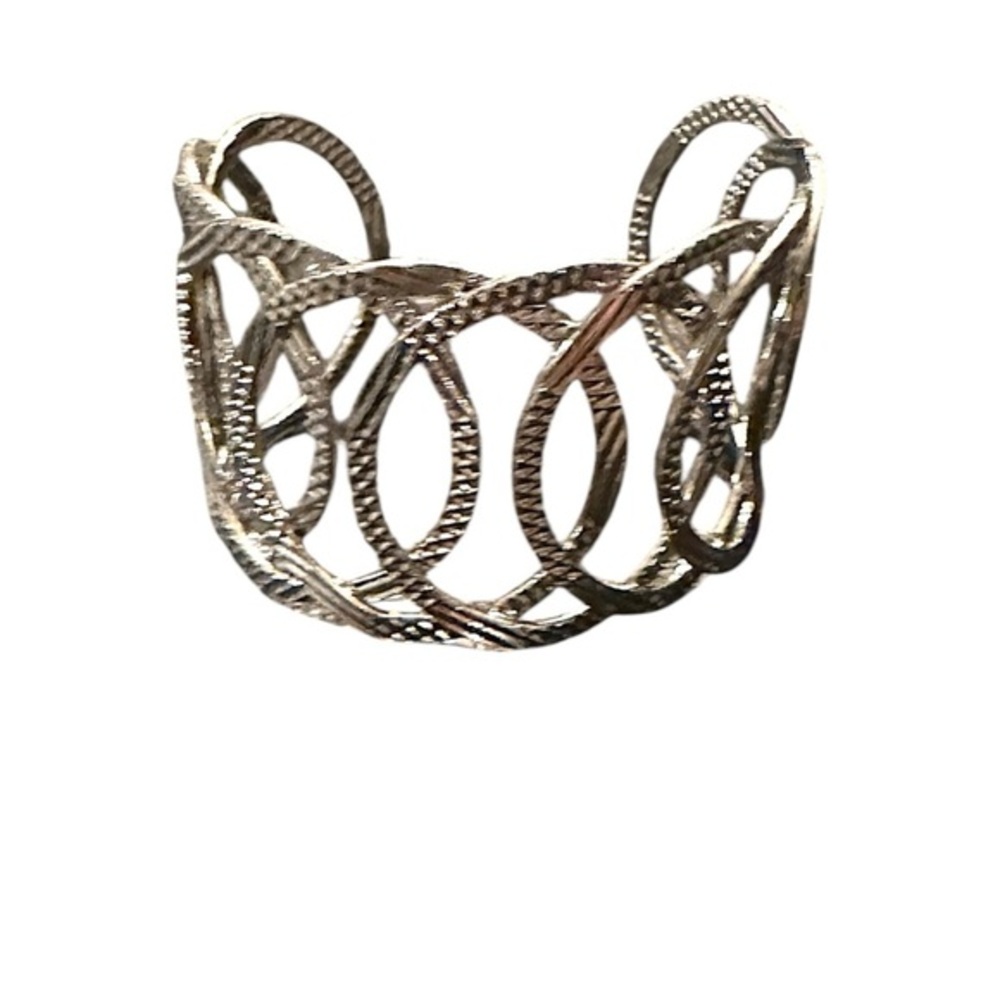 Intricate Silver Openwork Cuff Bracelet